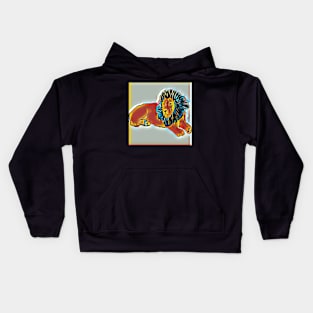 Lion blue Kids Hoodie